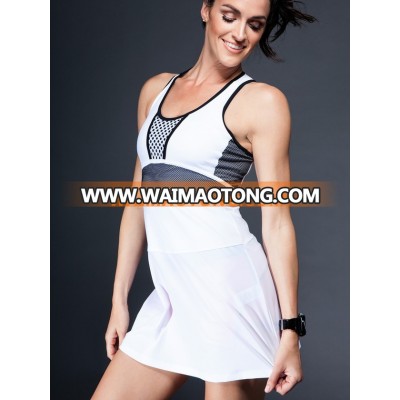 Customized tennis wear white dresses with high quality sport